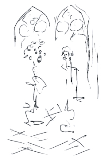 Keine Ruhe finden - Zeichnung von William Werner Waters